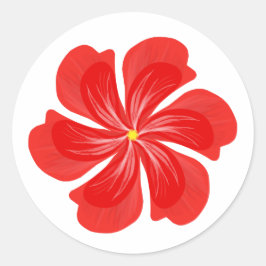 Adesivo Vibrant Red Petal Bloom - Minimalist Floral Art