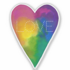 Adesivo Vibrant Watercolor Heart "Love"