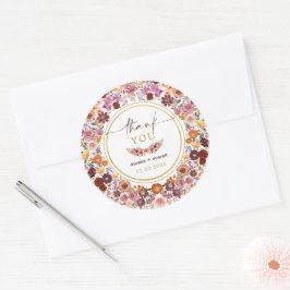 Adesivo Vibrant Wildflower Meadow Wedding Obrigado