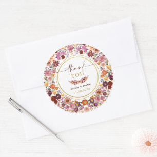 Adesivo Vibrant Wildflower Meadow Wedding Obrigado