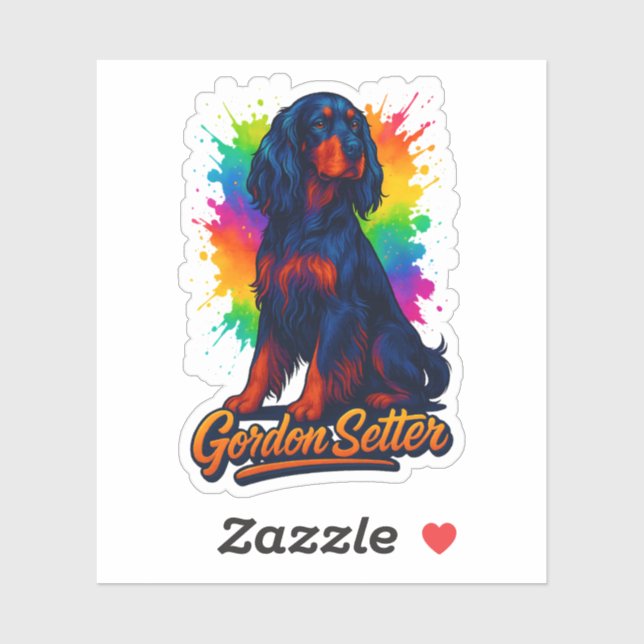 Adesivo Vibrante Gordon Setter Pop Art (Folha)