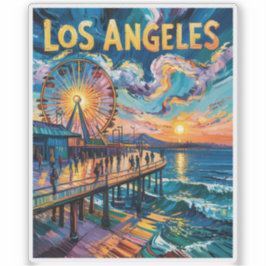 Adesivo Vibrante Pier de Los Angeles Pôr do Sol Van Gogh V