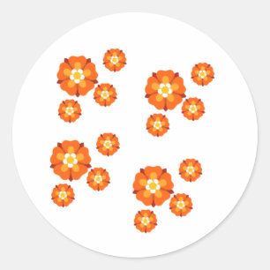 Adesivo Vibrante - Vinheta Floral Laranja