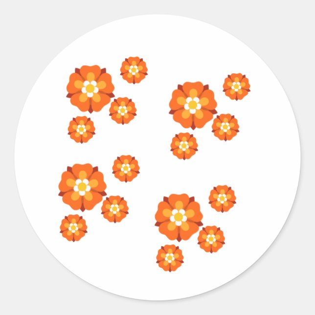Adesivo Vibrante - Vinheta Floral Laranja (Frente)