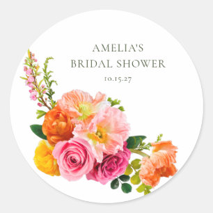 Adesivo Vibrantes Papoulas Rosa Flora Floral Casamento