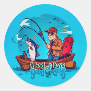 Adesivo Viciado em Aventura: Um Dia Perfeito Fora de Pesca