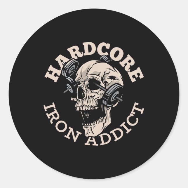 Adesivo Viciado em Ferro Hardcore (Frente)
