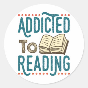 Adesivo Viciado em Leitura do Bookworm Addict de Livro