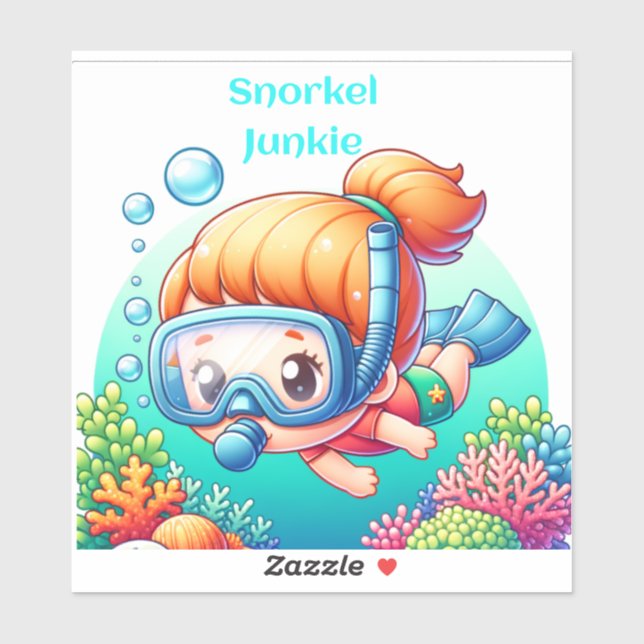 Adesivo Viciado em snorkeling (Folha)
