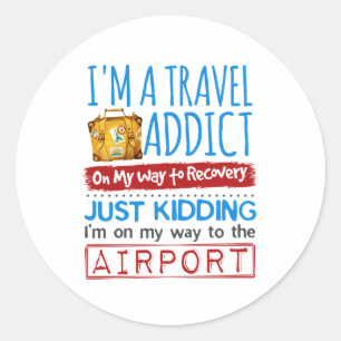 Adesivo Viciado em Viagens Engraçado a Caminho do Aeroport