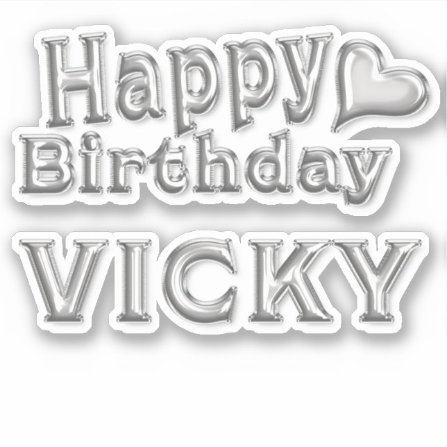 Adesivo Vicky Happy Birthday silver Aufkleber Sticker (Frente)