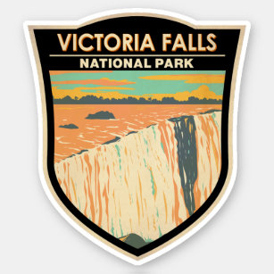 Adesivo Victoria Falls National Park Viagem Art Vintage