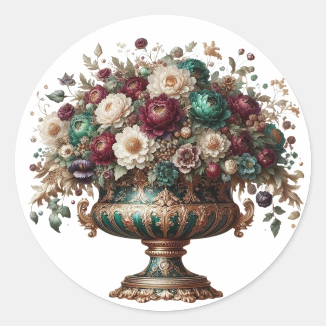Adesivo Victorian Bavaria Floral Vase (Frente)