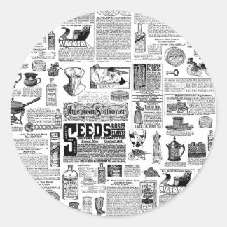 Adesivo victorian catalog black white antique toile