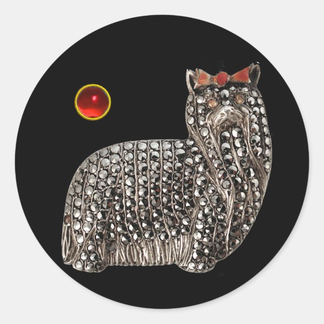 Adesivo VICTORIAN MINIATURE DOG PORTRAIT Yorkshire Terrier (Frente)