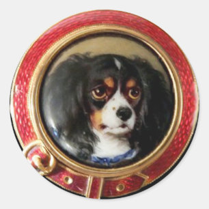 Adesivo VICTORIAN MINIATURE DOG PORTRAITS Tricolor Spaniel