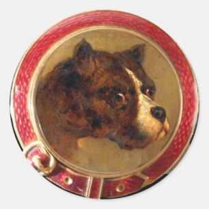 Adesivo VICTORIANO MINIATURE DOG PORTRAITS Buldog