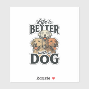 Adesivo Vida Antiga É Melhor Com um Cão Desenho Vetorial_1