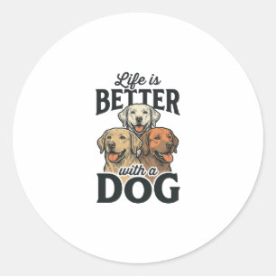 Adesivo Vida Antiga É Melhor Com um Cão Desenho Vetorial_1