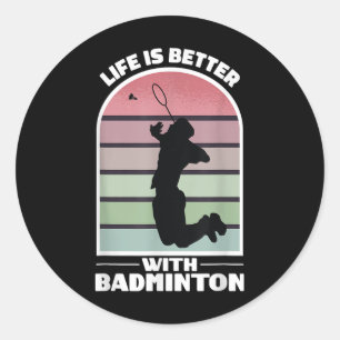 Adesivo Vida de Badminton Jogo Retro de Peteca Divertido