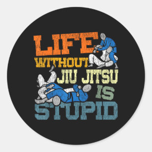 Adesivo Vida de Jiu Jitsu Vintage Retro sem Jiu Jitsu é