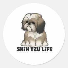 Adesivo Vida de Shih Tzu - Ilustração de Cachorro Fofo
