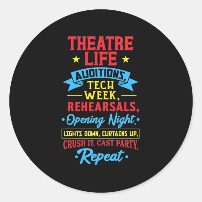 Adesivo Vida De Teatro Para Ator (Frente)