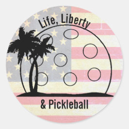 Adesivo Vida Desbotada Liberdade & Pickleball Patriótico