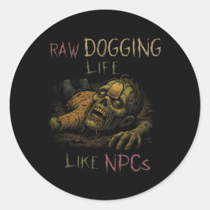 Adesivo Vida em Cachorro Bruto - Teag Zombie Engraçado Npc