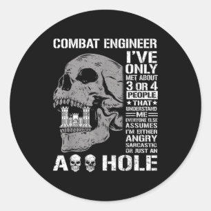 Adesivo Vida engraçada de engenheiro de combate não estou