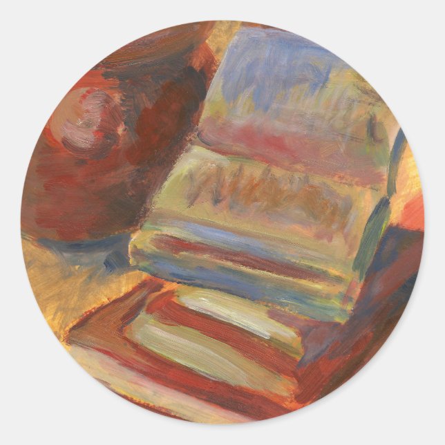 Adesivo Vida estática com pintura de livros (Frente)