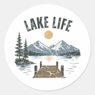 Adesivo Vida no Lago Família Férias Correspondência Retro