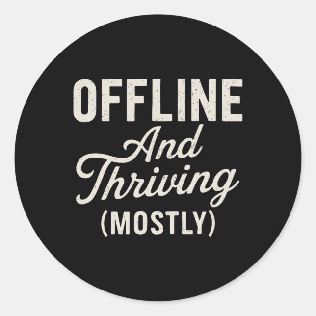 Adesivo Vida Offline Engraçada Saúde Mental  (Frente)
