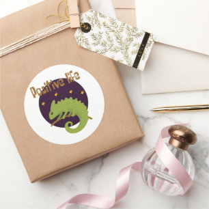 Adesivo Vida positiva Camaleão verde engraçado Kawaii