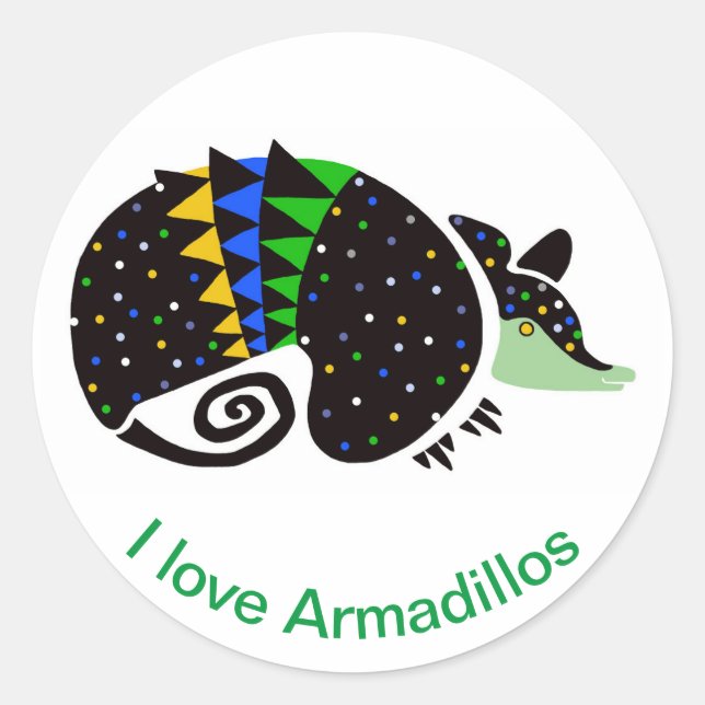 Adesivo Vida selvagem - Eu amo Armadillos - Natureza - (Frente)