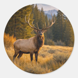 Adesivo Vida Selvagem Majestoso Alce Floresta Montanhosa