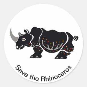 Adesivo Vida Selvagem - Salve os RHINOCEROS - Conservação