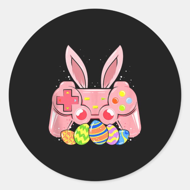 Adesivo Video Game Easter Bunny Gaming Controller Gamer Bo (Frente)