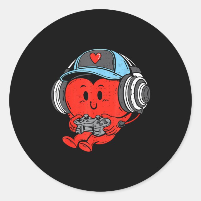 Adesivo Video Game Gamer Heart Valentines Day Gaming Boys  (Frente)