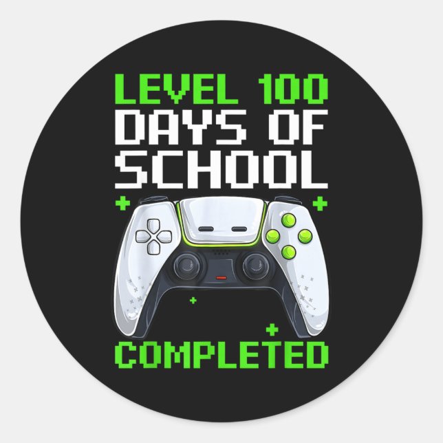 Adesivo Video Gamer Student 100th Day Teacher 100 Days Of  (Frente)