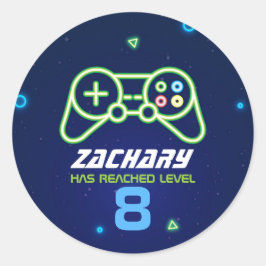 Adesivo Vídeo Neon Video Game Arcade Festa de aniversário 