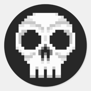 Adesivo Videogame Death Skull - Pixel Art