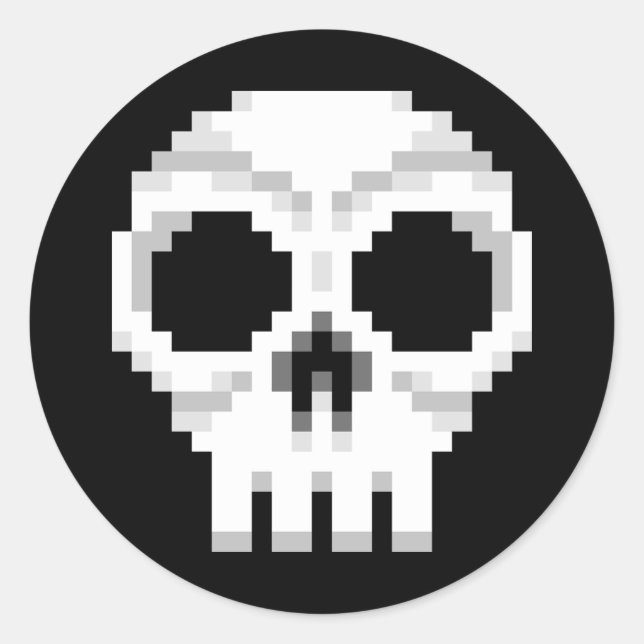 Adesivo Videogame Death Skull - Pixel Art (Frente)