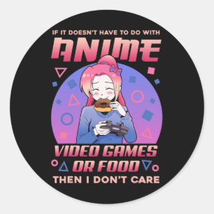 Adesivo Videos games de anime Rosquinhas de Comida Kawaii