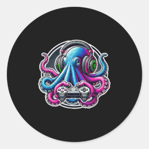 Adesivo Videos games Octopus Engraçados Lover Gamer Octopu