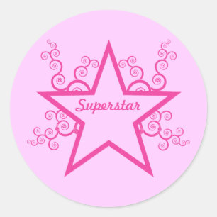 Adesivo Vidraças Super-Estreladas, Rosa Brilhante
