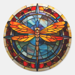 Adesivo vidro colado com libélula