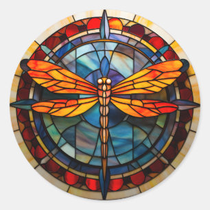 Adesivo vidro colado com libélula