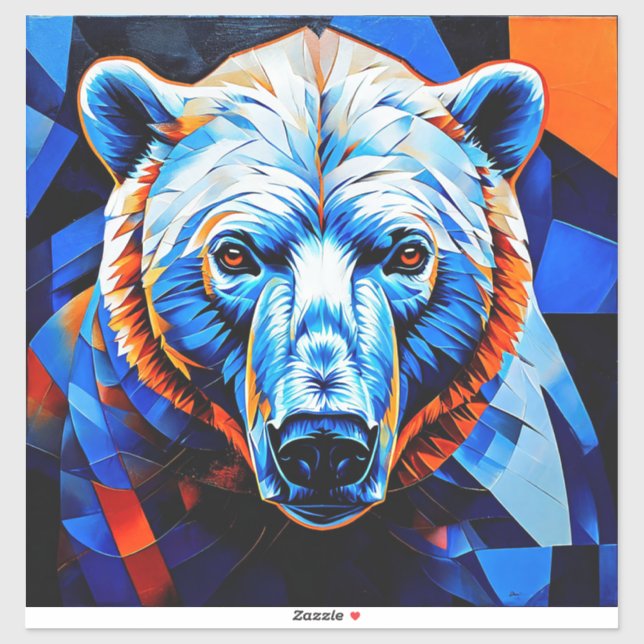 Adesivo Vidro Colorido de Urso (Folha)
