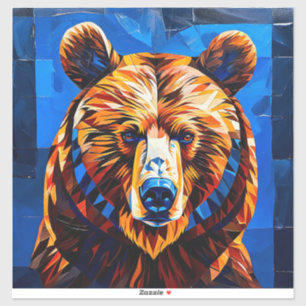 Adesivo Vidro Colorido de Urso